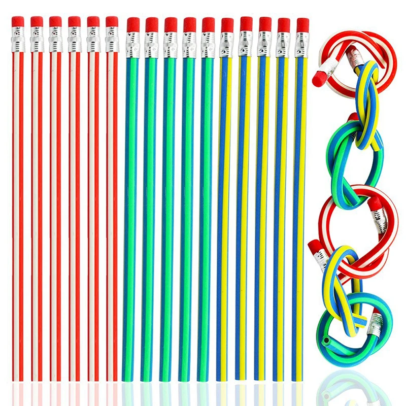 

1pcs Color pencils Magic Flexible Soft Pencil With Eraser Stationery Student Colored Pencils School Office Supplies random color