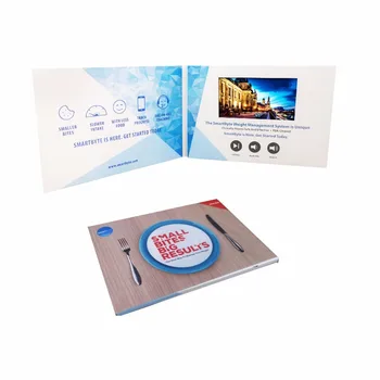 

Custom production design 7inch video Brochure Universal Video Greeting Cards watching booklet for Advertising busines on hotsale