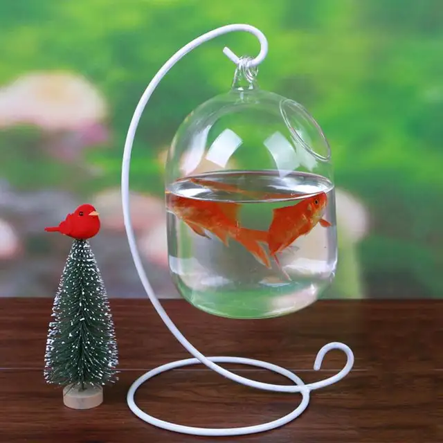 Mrosaa Hot Sale Glass Hanging Aquarium Fish Tank Bowl Flower Plant