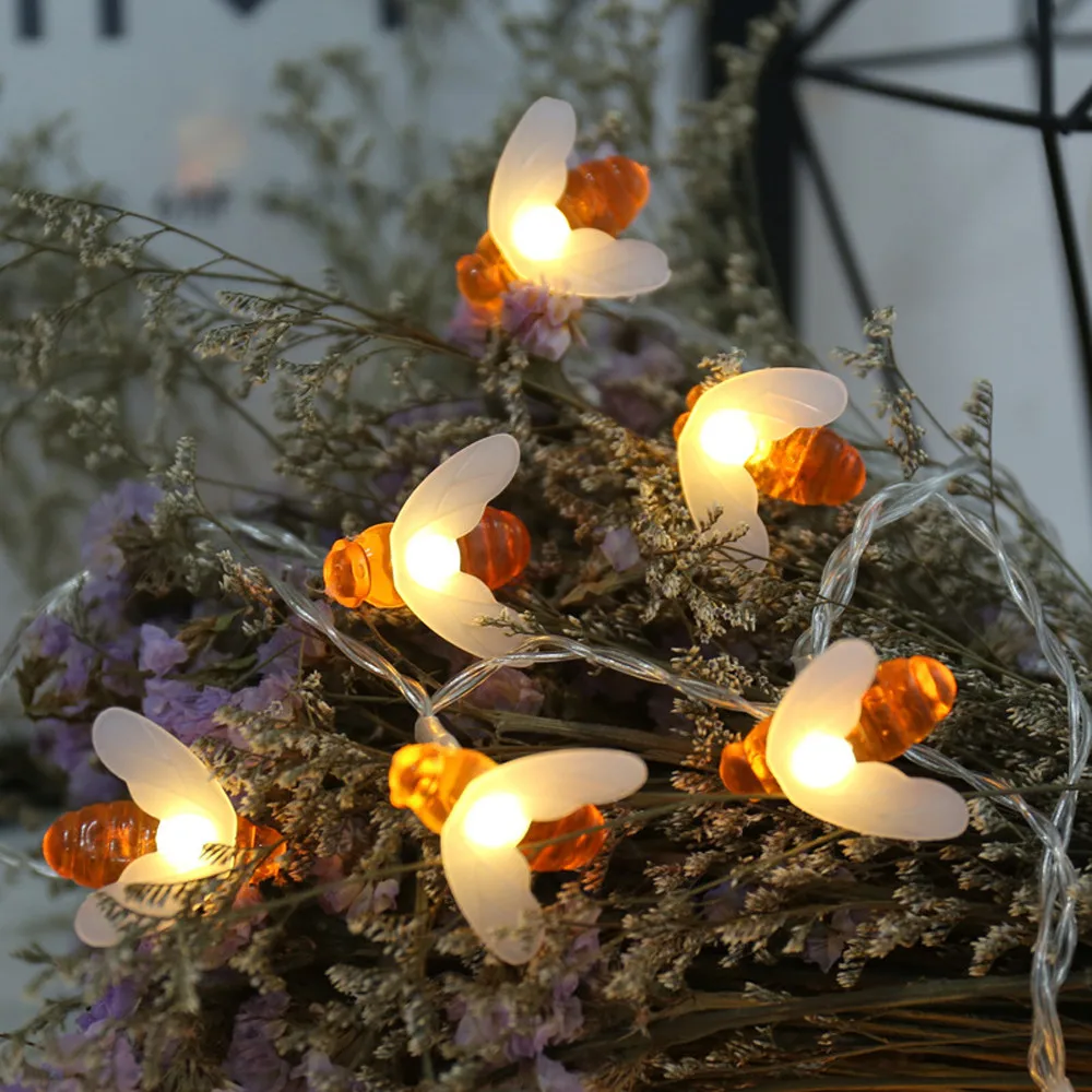 

Creative 6M Bee Decoration Light String Home Curtain Bee Lights String House Party Decor Striking With 40 LED Beads DIY Lamp