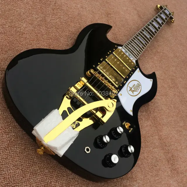 Cheap G ModelSG JAZZ  Electric Guitar  finished with bigsby Cheap High quality SG china guitars .Free shipping