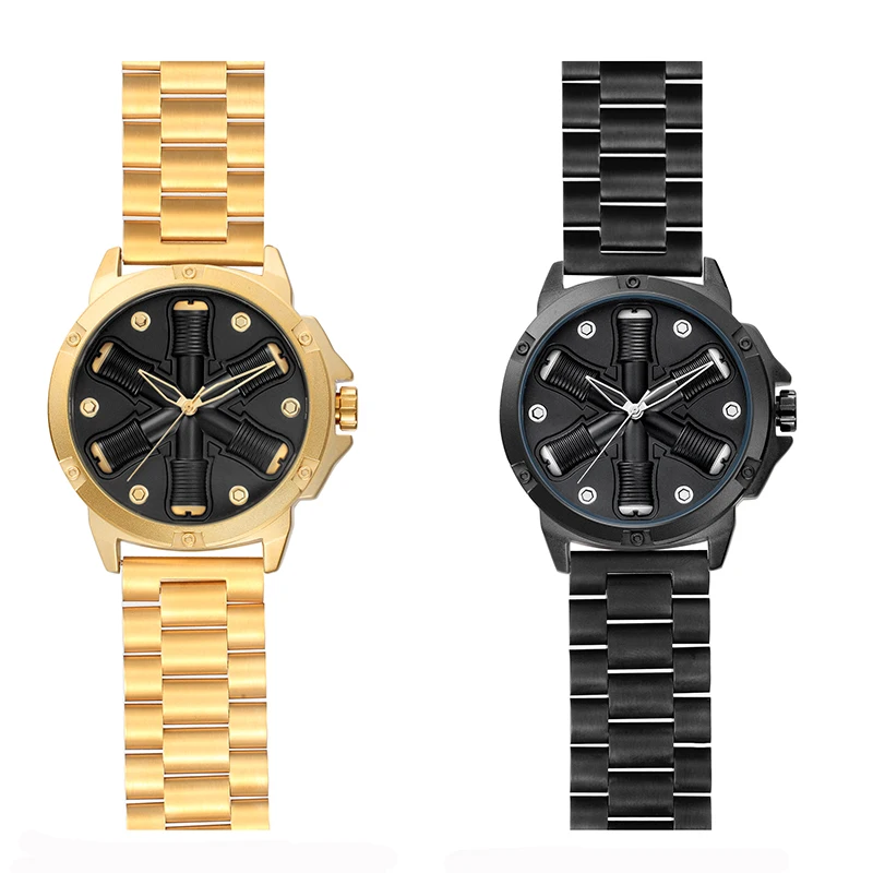 spring shape  steel watch4