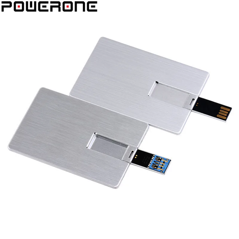 POWERONE USB флэш-накопитель 4 GB/8 GB/16 GB/32 GB/64 GB металлическая карта флеш-накопитель бизнес-подарок USB флешки кредитной карты флэш-накопитель