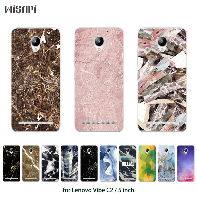 

For Lenovo Vibe C2 k10a40 5.0"Case Silicon Phone Cases For Lenovo C2 Power Cover Soft TPU Marble Printed Covers Phone Bag