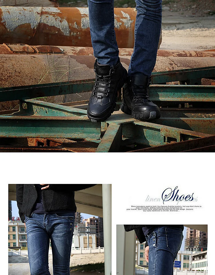 Зимние мужские треккинговые ботинки с плюшевой подкладкой; дышащая Спортивная обувь из натуральной кожи; мужские брендовые ботинки; кроссовки; 383t
