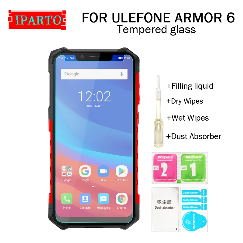 

ULEFONE ARMOR 6 Tempered Glass 100% Good Quality Premium 9H Screen Protector Film Accessories for ULEFONE ARMOR 6 (100% Covered)