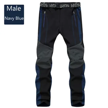 

New men and women grab velvet mountaineering pants outdoor wind proof waterproof soft shell ski pants