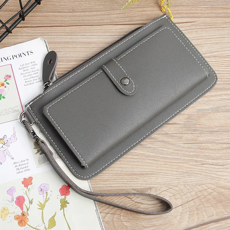 

2019 Brand PU Leather Women Wallets High Quality Designer Zipper Long Wallet Card Holder Ladies Purse Money Bag
