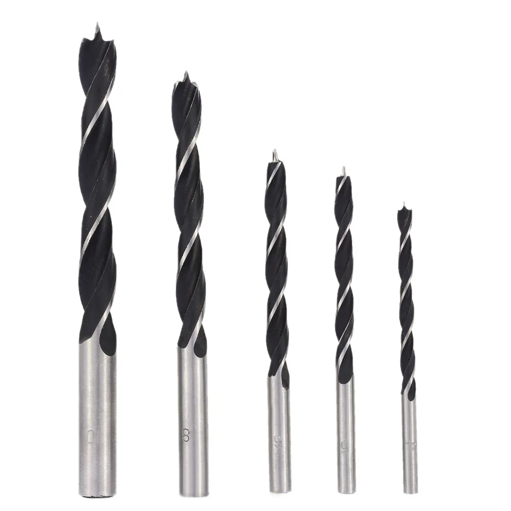 5pcs/set 4 10mm Wood Drill Bit Brad Point High carbon Steel Wood Drill