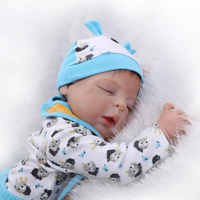 NPK Новый 22 дюймов полный силиконовый корпус Reborn baby boy куклы милые игрушки девочки куклы Детские как подарок на день рождения Brinquedos Для детей