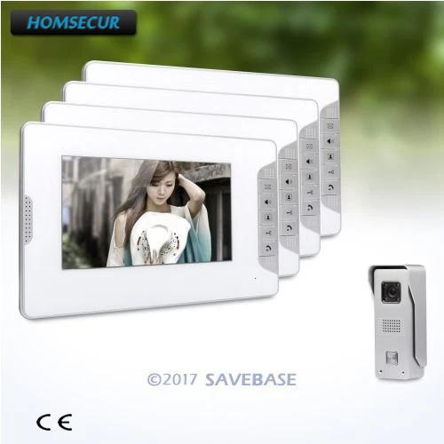 

HOMSECUR 7inch Wired Video Intercom Intra-Monitor Audio Interaction+1 Camera+4 Monitors