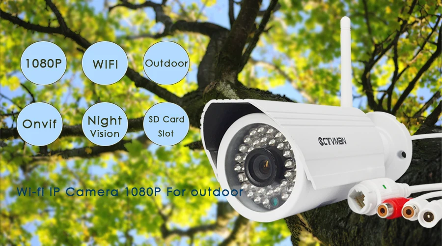 01CTVMAN Wi-fi IP Camera Weatherproof Security IP Camera 