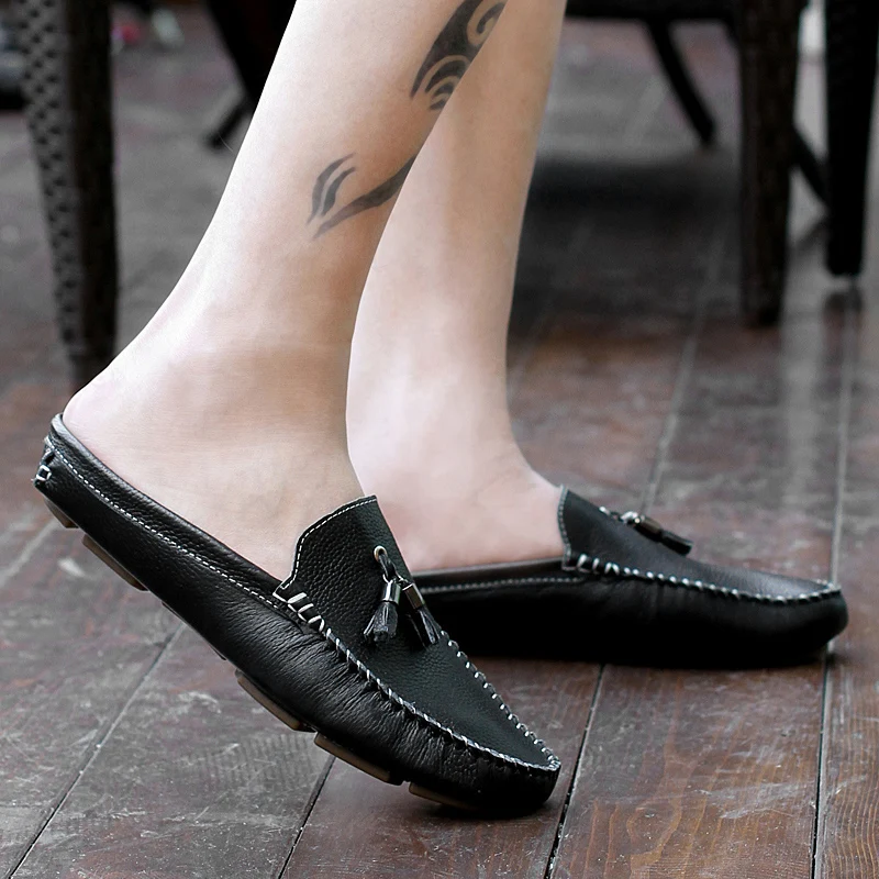 Baotou/летние тапочки; Мужская обувь в стиле бобов; обувь без застежки в британском стиле; крутая обувь; обувь без отлива; Корейская версия для отдыха