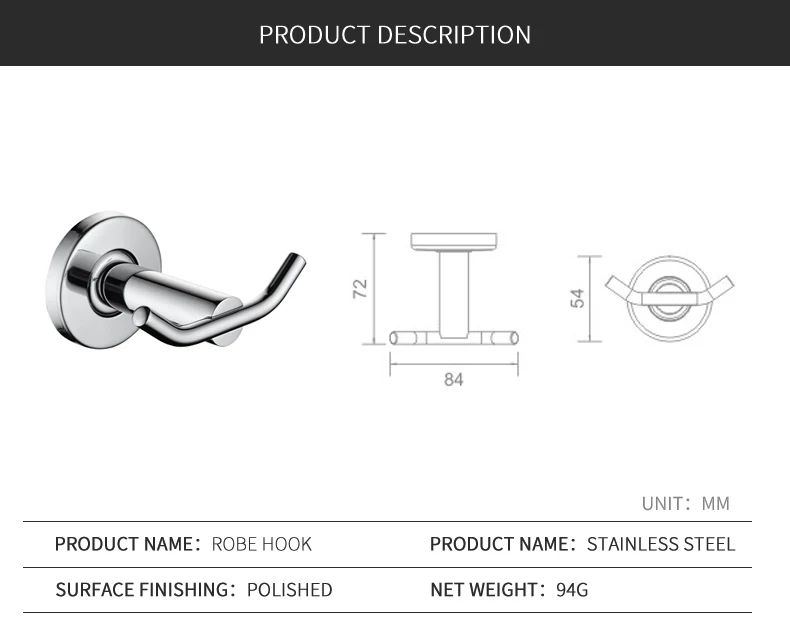 Крючок для халата, 2 крючка, крючок для одежды, SUS 304, нержавеющая сталь, аксессуары для ванной, кухни, крючок для полотенец
