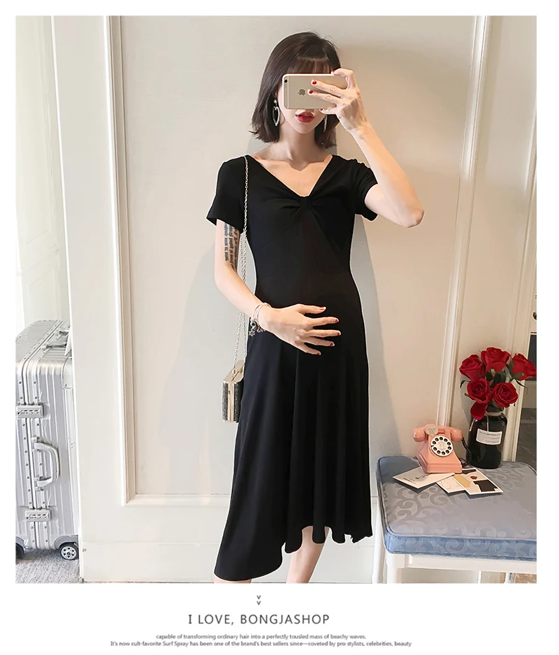 Новая Корейская версия свободного модного вязаного платья для мамы летняя тонкая юбка для беременных
