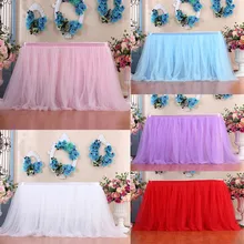 1PC Table Skirt Cover Birthday Wedding Festive Party Decor Table Cloth Xmas Party Wedding Home decoration Dropshipping 200x100cm