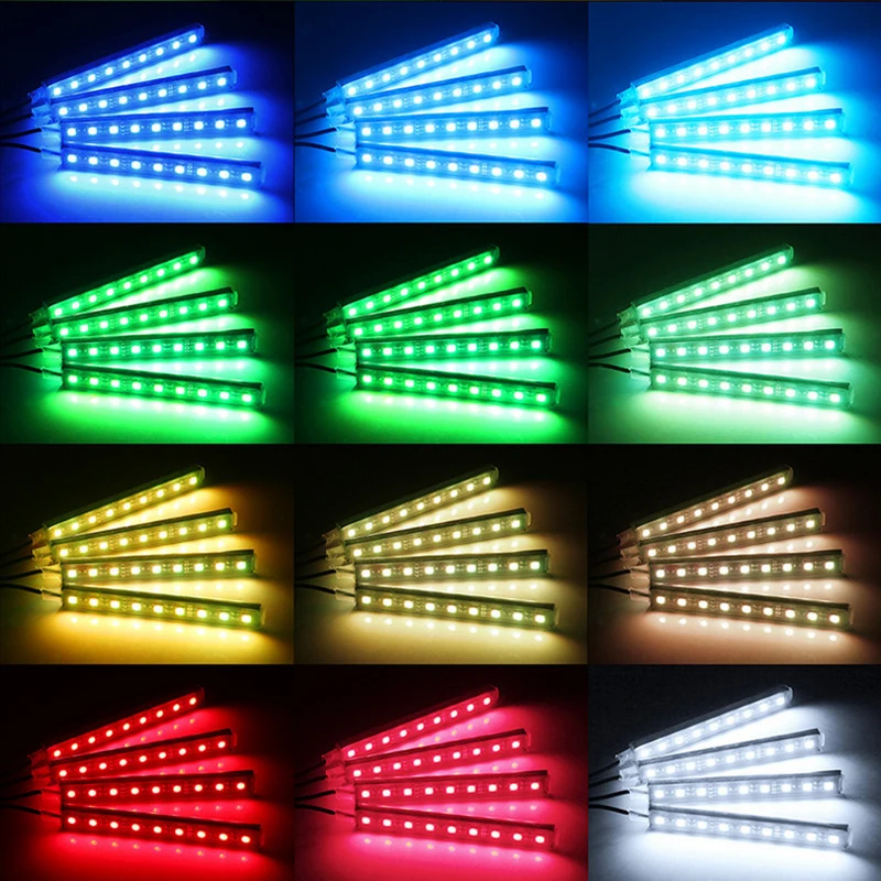 Автомобильная RGB Светодиодная лента декоративный дизайн автомобиля Автомобильная атмосферная лампа для салона автомобиля беспроводной пульт дистанционного управления/Голосовое управление