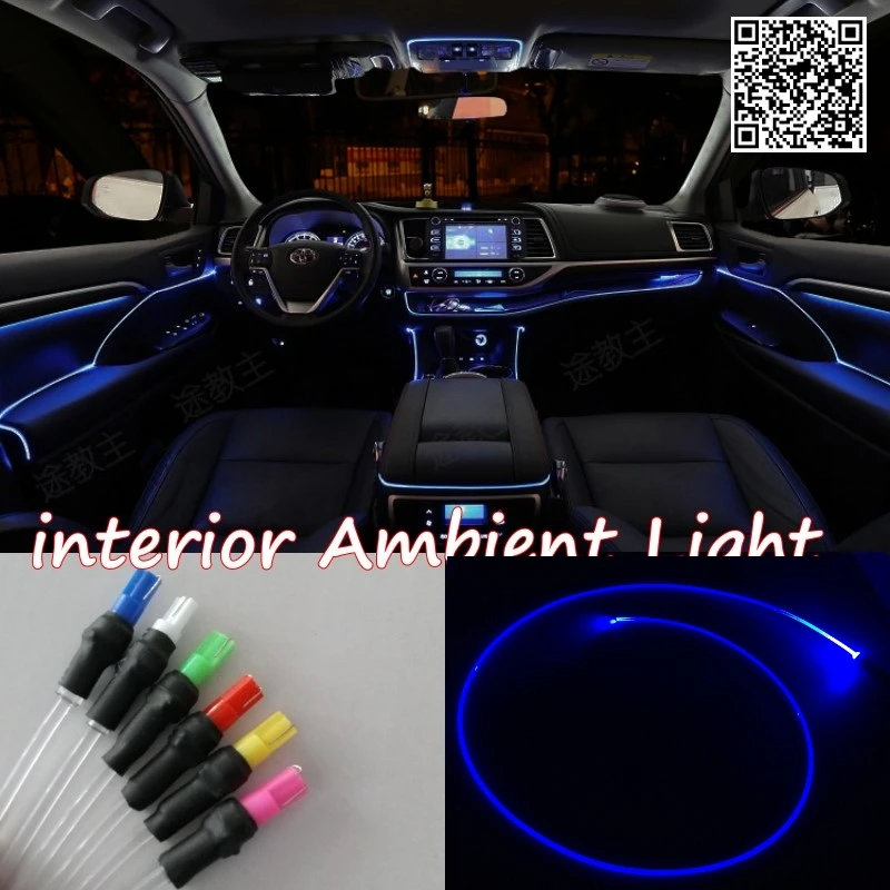 Для Subaru кроссовер 7 2014 салона окружающий свет Панель освещения для автомобиля внутри круто полосы света оптический Волокно группа
