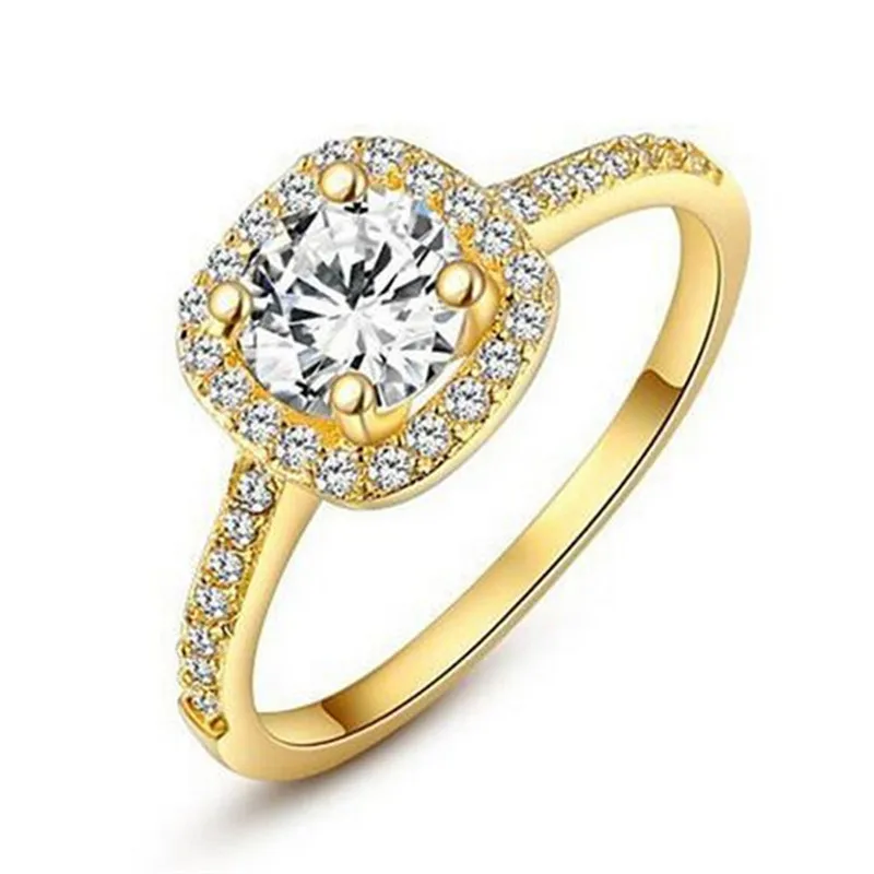 CC Jewelry Fashion Rings For Women Jewelry Luxury Gold Color Square Stone Anneau Engagement Bijoux Bridal Wedding CC627 wedding rings finger rings womens ring jewelry rings ring jewelry