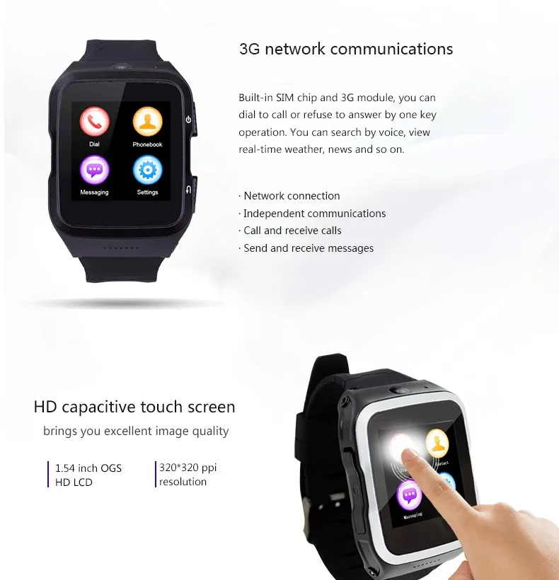 3g Bluetooth Смарт часы android 5,1 телефон часы Поддержка SIM Wifi Четырехъядерный 4 Гб memroy Smartwatch HD камера gps для ios android