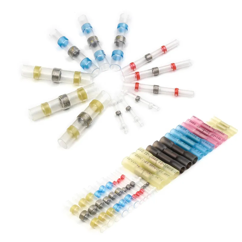 

YT 200pcs Waterproof Heat Shrink Heat Shrinkable Terminal Soldering Connectors Plated Copper Core Translucent Heat Shrinkable