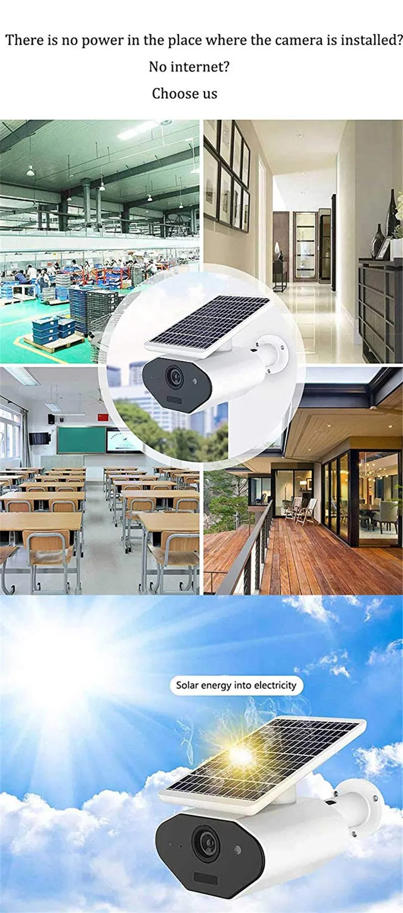 2MP 1080 P ip-камера на солнечной батарейке открытый водостойкий