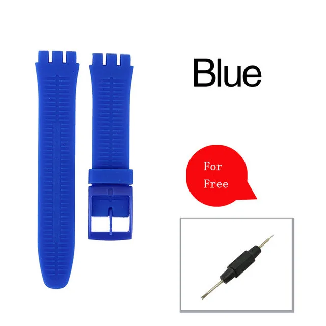 17 мм 19 мм 20 мм Мягкие силиконовые прозрачные часы браслеты для образец ремешка для мужчин и женщин ультра-тонкий ремешок для часов - Цвет ремешка: Синий