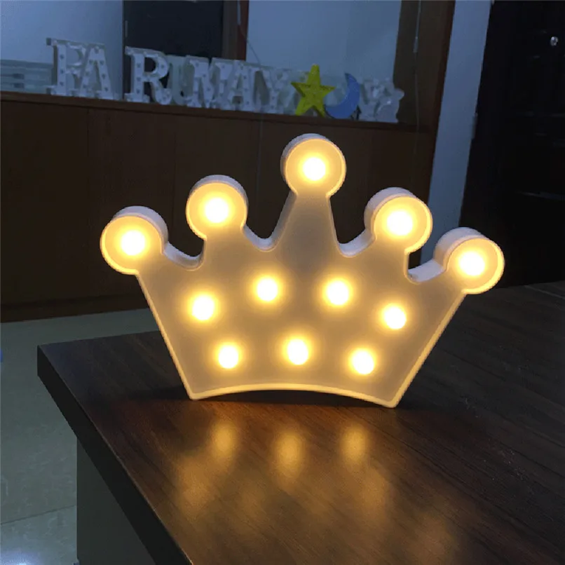 

Crown Butterfly Alphabet Lights LED Light Up White Plastic Letters Standing Romantic Lovely Gift for girlfriend/boyfriend H1TY0