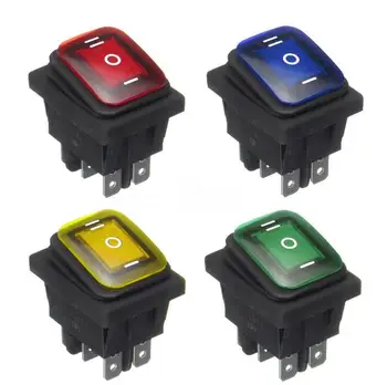 

1PCS 16A 250VAC / 20A 125VAC 16A LED Lignt Rocker Toggle Switch Momentary Car Boat On-off-On 6PIN waterproof