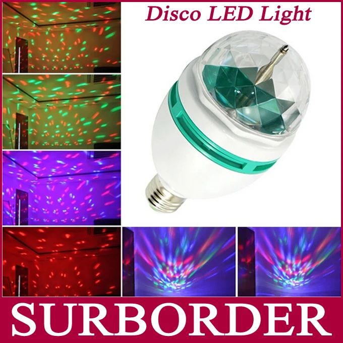 Mini RGB Crystal Ball Effect Disco Light E27 LED Rotating Stage Lighting For DJ Party |