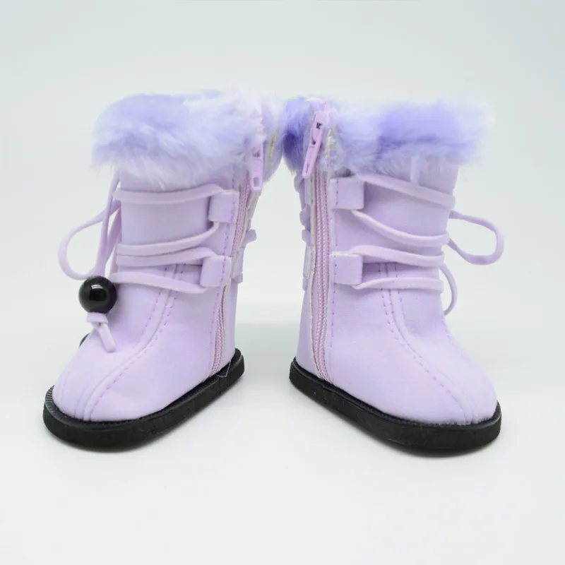 free shipping 18 INCH AMERICAN GIRL DOLL SHOE plush purple boots Reborn Baby Dolls shoes