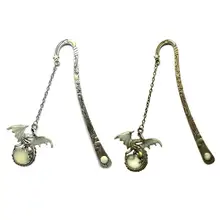 Светящиеся закладки солнце и луна звезды ретро светящиеся металлические закладки флуоресцентная подвеска Птерозавр украшения серебряный подарок