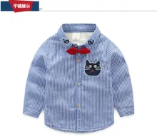 2016 Autumn winter thick velvet cotton solid baby kids Blouse boy shirts long sleeves for children boys christmas gift 3-7T
