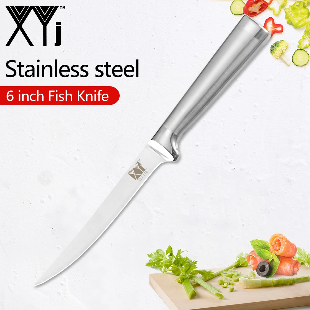 

XYj 6 Inch Fishing Fillet Chef's Knife For Fish Deboning High Carbon Stainless Steel Fishing Cooking Knives Sharp Blade Cutlery