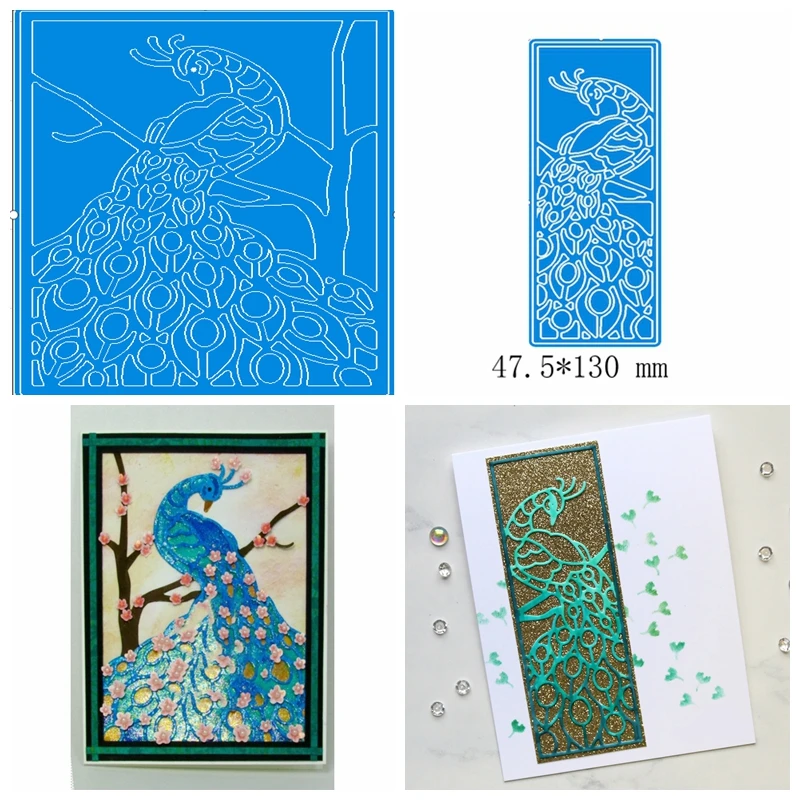 

Peacock Frame Metal Cutting Dies Stencils For DIY Scrapbooking Paper Cards Decorative Embossing Handcraft Die Cuts Template