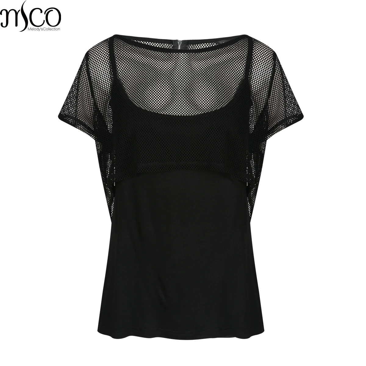 

MCO Summer Sexy Net Mesh Plus Size T-Shirt Street Big Size Short Cropped Tee For Punk Basic Crop Top 6XL 7XL Women Clothing