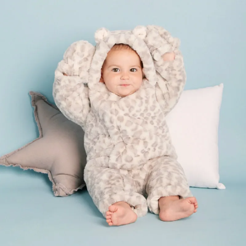Marque Qualite Bebe Hiver Vetements Habit De Neige De Bande Dessinee Imprime Leopard En Fausse Fourrure A Capuchon De Noel Infantile Bebe Garcon Fille Barboteuse 6 24 M Aliexpress