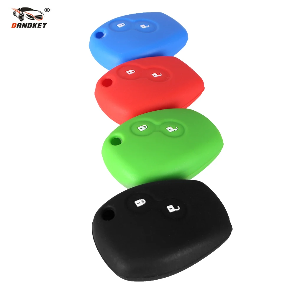 

DANDKEY Silicone Car Key Cover Case 2 Buttons For Renault Clio Scenic Megane Duster Sandero Captur Twingo Modus Car Remote Key