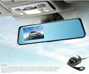 Горячий Автомобиль зеркало заднего вида DVR 4.3 дюймов TFT с двумя объективами передняя 120 градусов и 170 градусов ночного видения