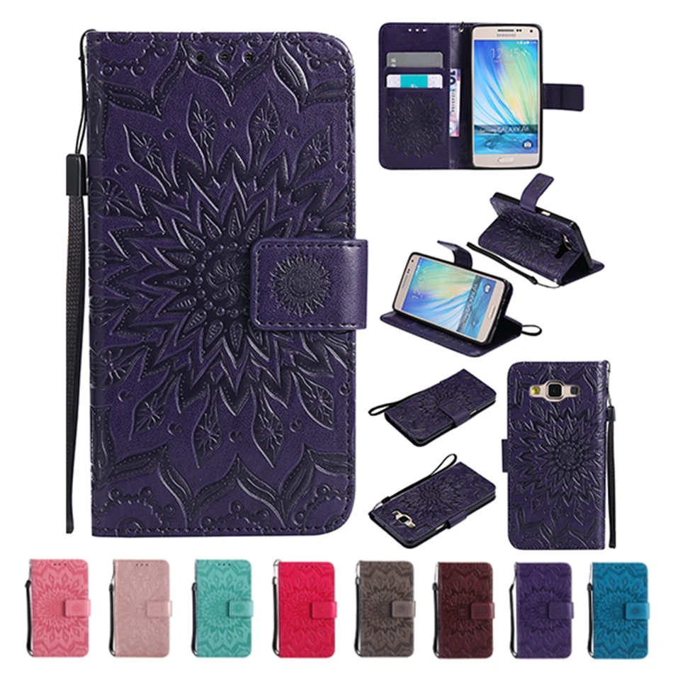 Fundas для Samsung galaxy A5 2015 чехол Роскошный 3D с рельефным цветочным орнаментом