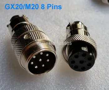 

M20 GX20 8Pins 20mm Male and Female Butt joint Connector kit GX20 Socket+Plug Aviation plug interface 2set/lot