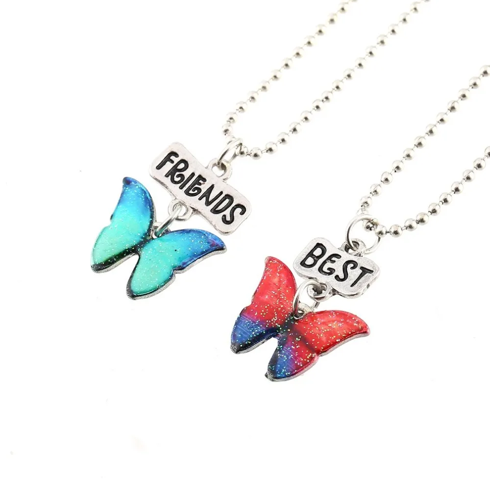 Buy 2pcs Colorful Butterfly Best Friends women girls