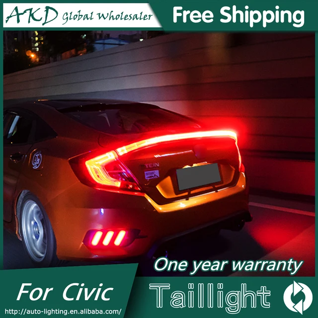AKD Car Styling Tail Lamp for Honda Civic Tail Lights 2016 Civic X LED Tail Light LED Signal LED