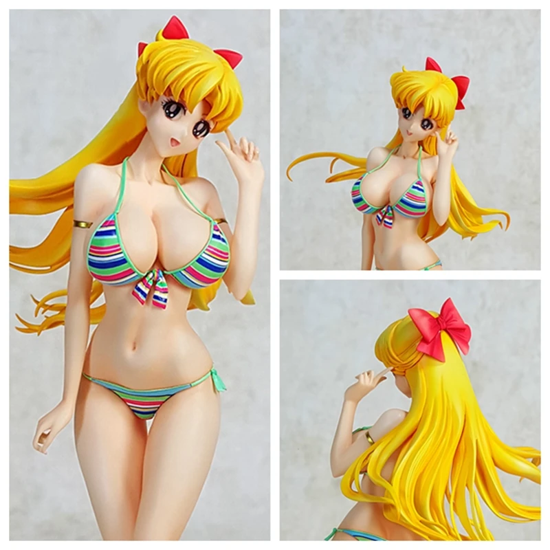 

Sailor Moon Minako Aino Action Figure 1/6 scale painted figure Swimsuit Ver. Sailor Venus PVC figure Toy Brinquedos Anime EE5