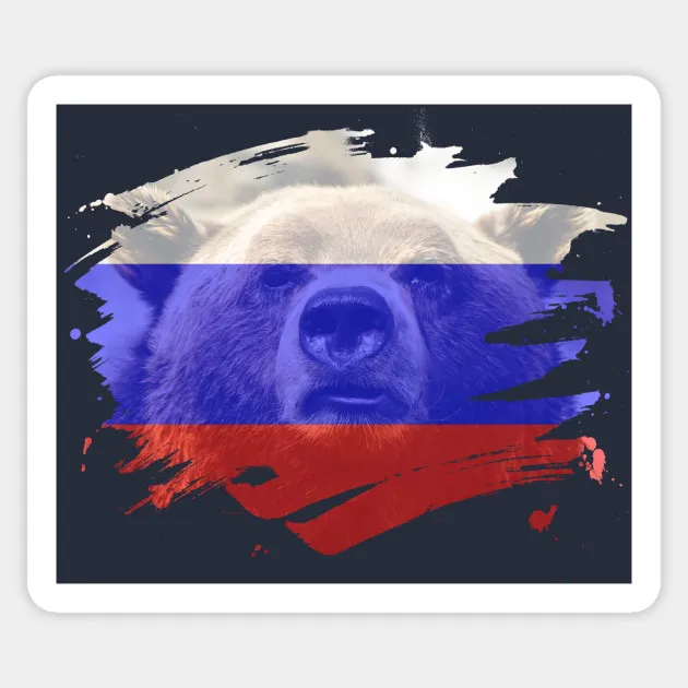 

1Pcs Russia Flag & Bear - Russian Pride Design Sticker For Laptop Moto Skateboard Luggage Guitar Furnitur Decal Toy Sticker