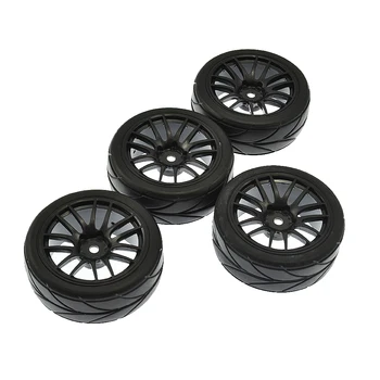 

4PCS RC 1/10 On-road Car Bubber Tire & Wheel Rims for HSP HPI Tamiya CC01 TT01