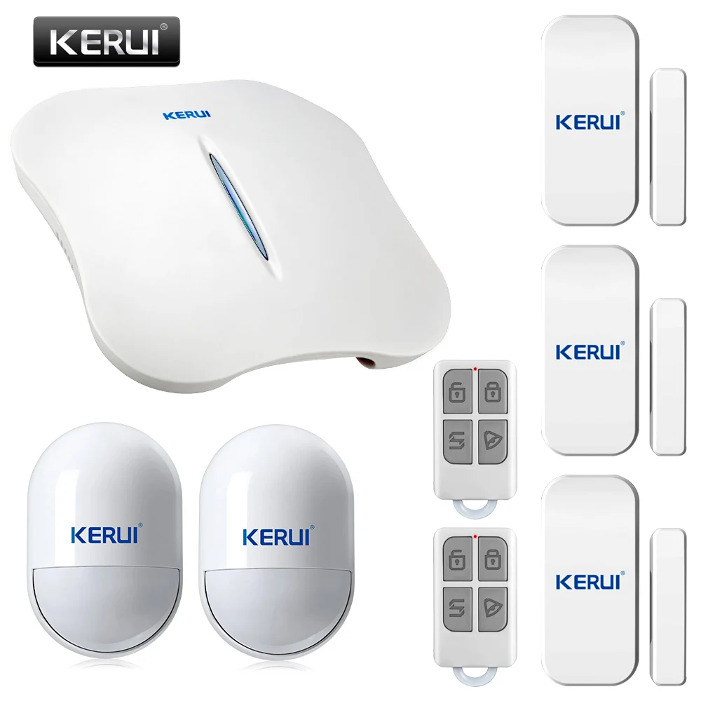 2016 New KERUI WIFI  Alarm System Home Burglar Security PSTN Intelligent Alarm Android or IOS APP Control Voice