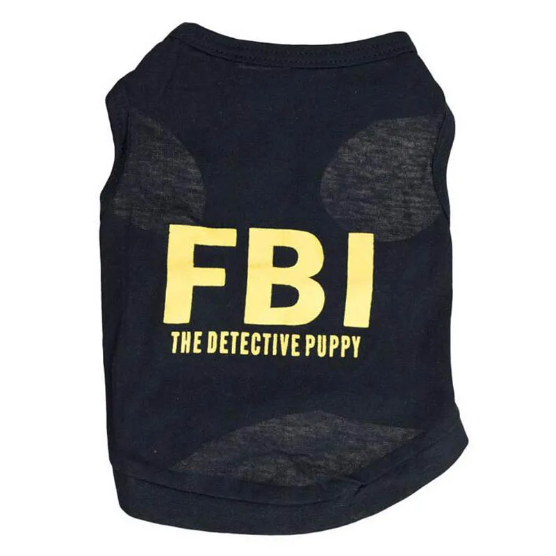Жилет FBI футболка топ на бретелях для собак летняя одежда маленькой собаки