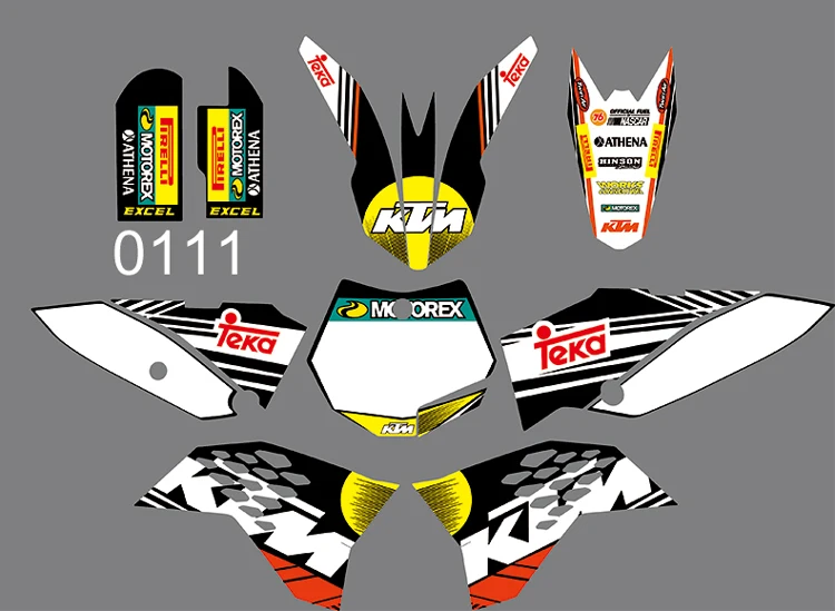 6 видов стилей команда графика фоны наклейки для KTM SX 65 2009 2010 2011 2012 - Цвет: 0111
