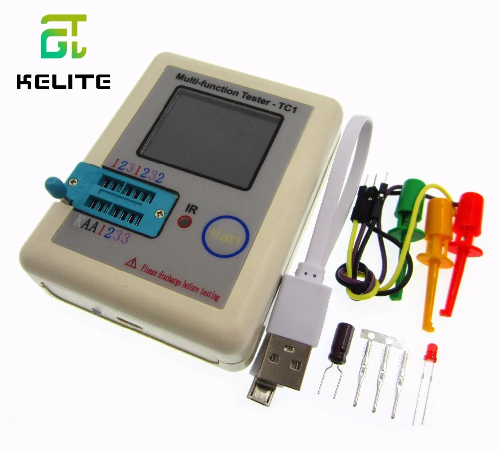 

2017 Transistor Tester TFT Diode Triode Capacitance Meter LCR ESR NPN PNP MOSFET LCR-TC1 3.5inch TFT new